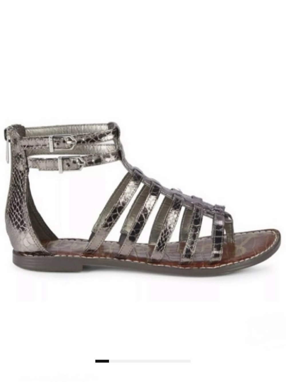 Sam Edelman Size 10 Kendra Metallic Silver Gladiator Sandals